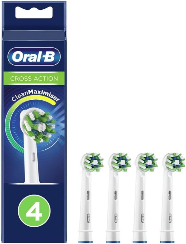 Oral B Cross Action Electric Toothbrush Head With Cleanmaximiser Technology Angled Bristles For 